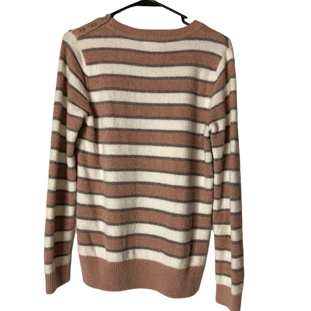 Barefoot‎ Dreams CozyChic Lite Lurex Pink Multi Sweater Size Medium - Picture 2 of 8